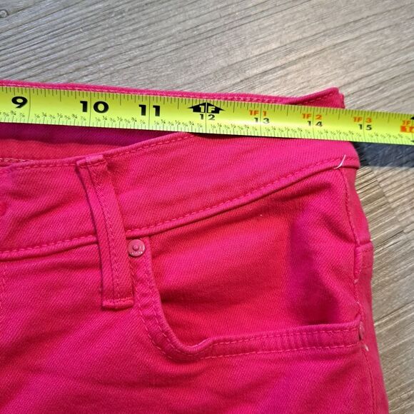 Mother The Insider High Rise Crop Step Fray Bootcut Jeans in Raspberry Sorbet 30 - Picture 7 of 15